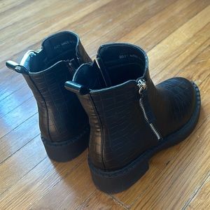 Black snake print boots